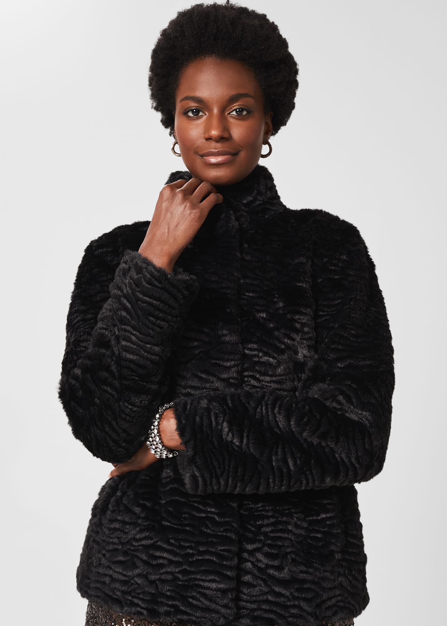 Hobbs faux sales fur coat
