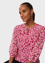 Demi Blouse, Magenta Ivory, hi-res