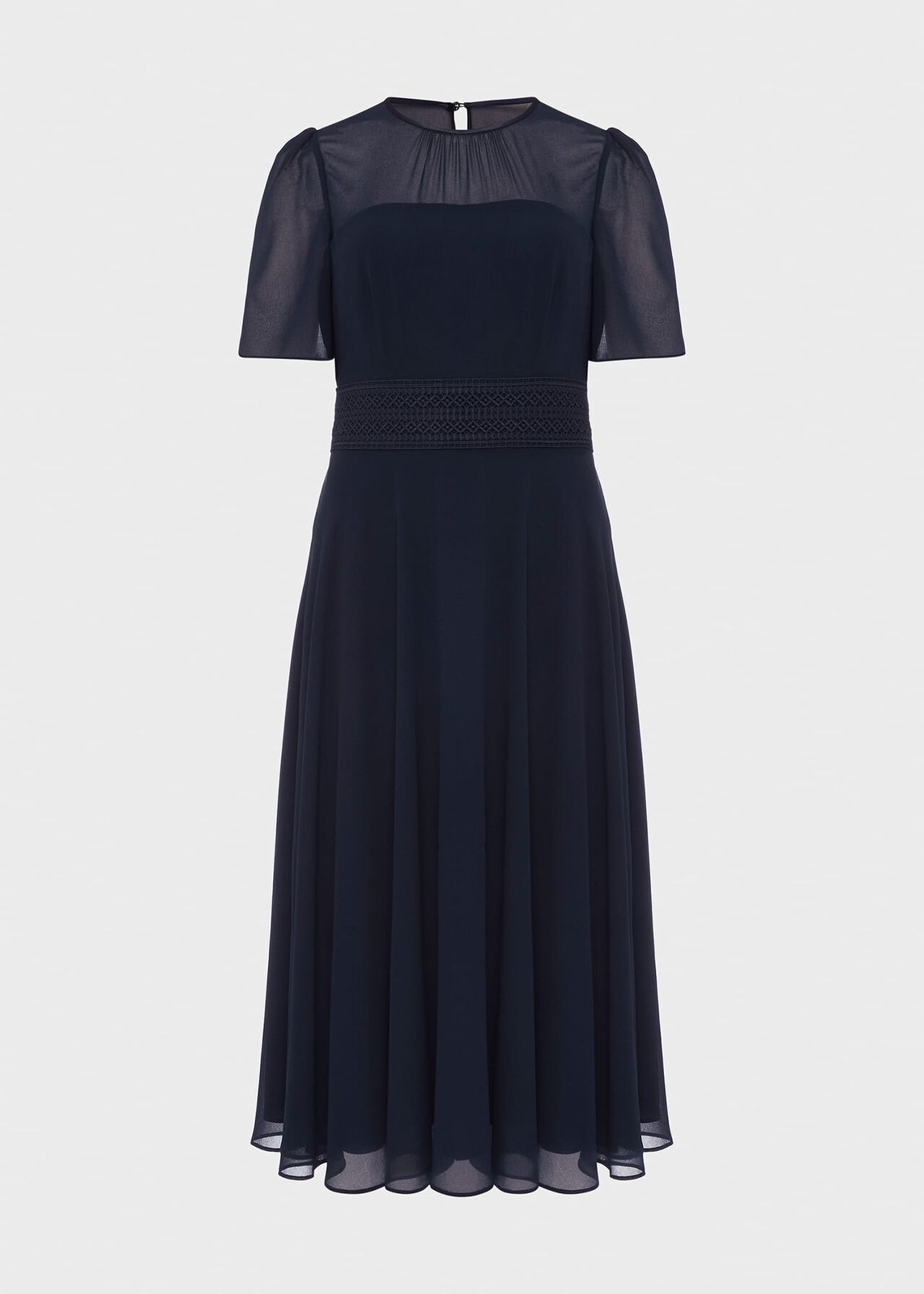 Cressida Fit and Flare Dress, Navy, hi-res