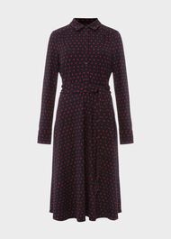 Lucinda Spot Dress, Navy Merlot, hi-res