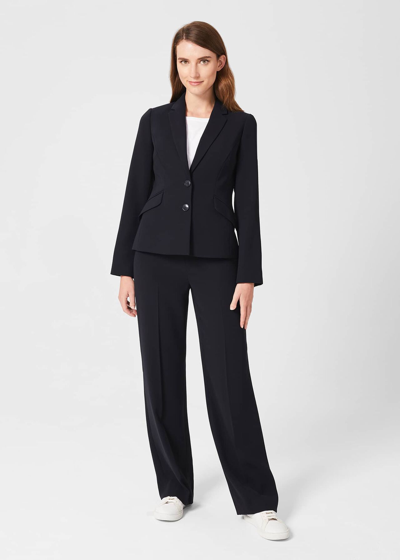 Abigail Wide Trousers, Navy, hi-res