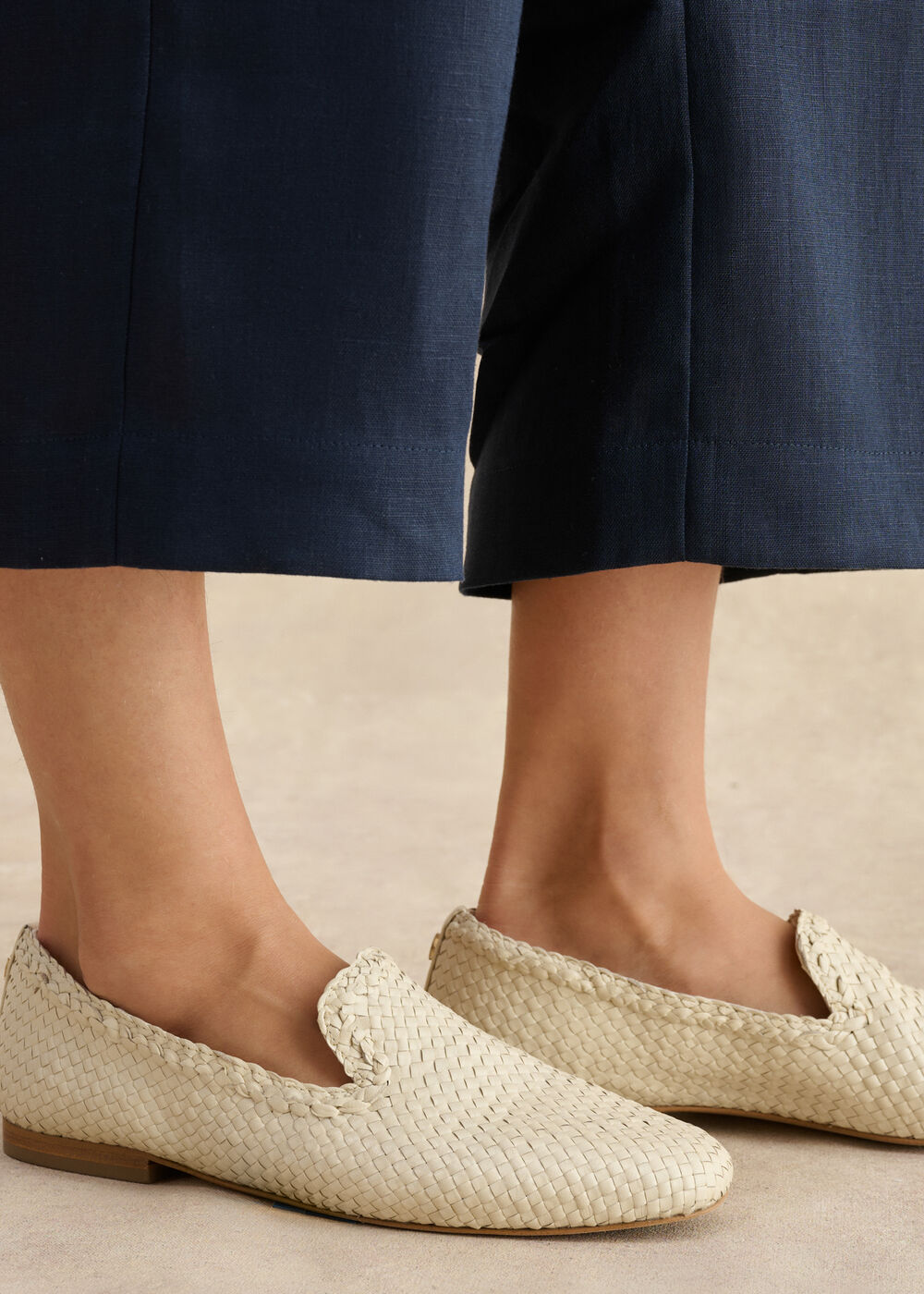 Tillie Woven Loafers, Warm Ivory, hi-res