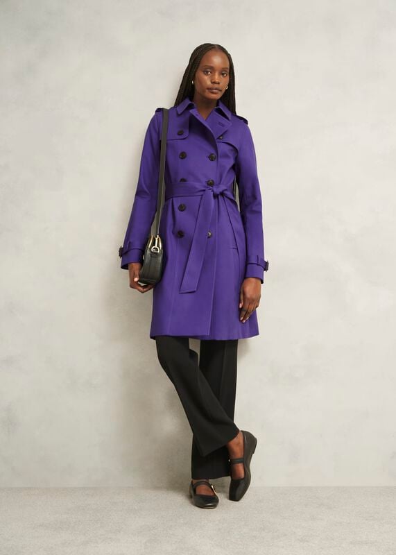 Petite Skylar Shower Resistant Trench Coat