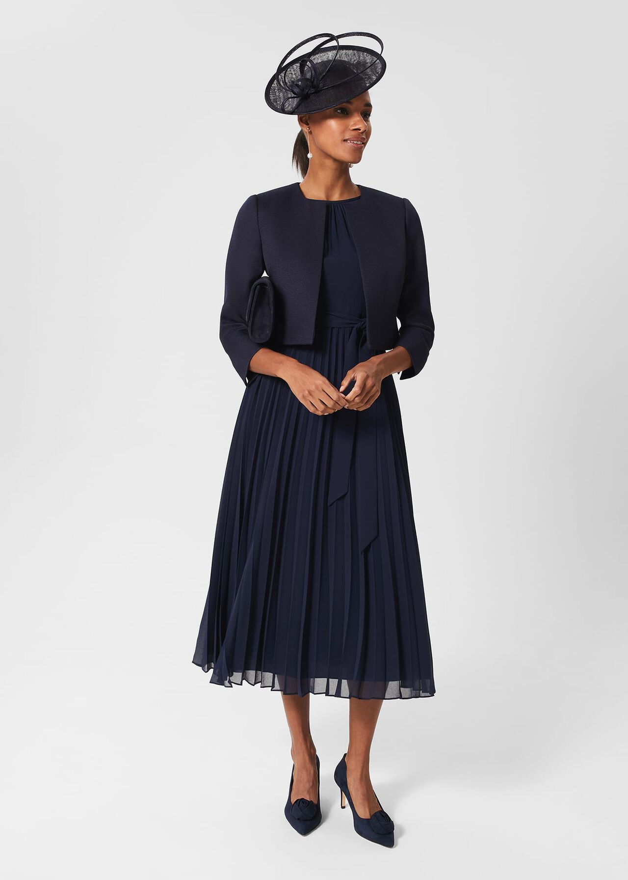 Petite Blythe Midi Dress, Midnight Navy, hi-res