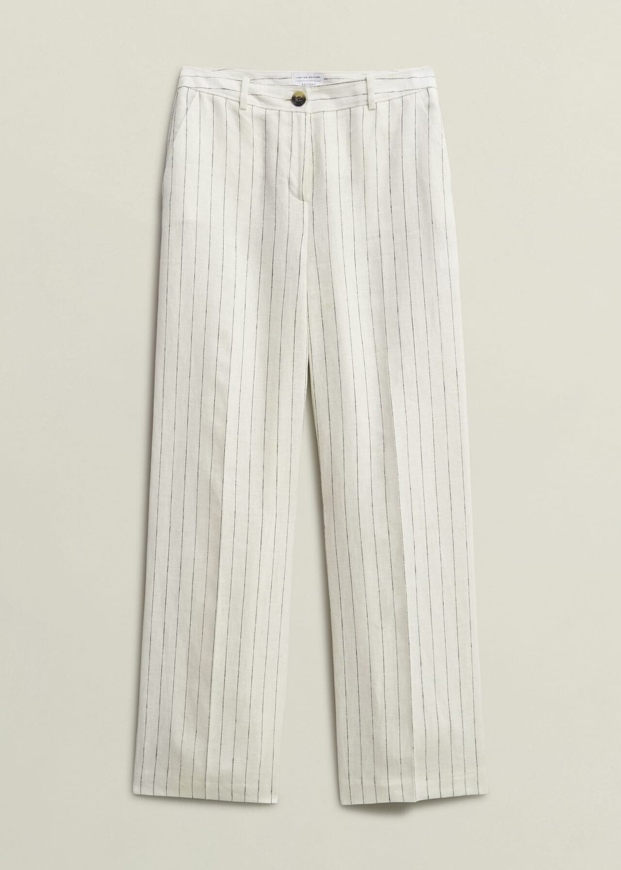 Groombridge Linen Wide Trousers, Ivory Navy, hi-res