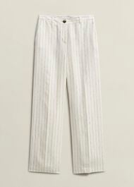 Groombridge Linen Wide Trousers, Ivory Navy, hi-res