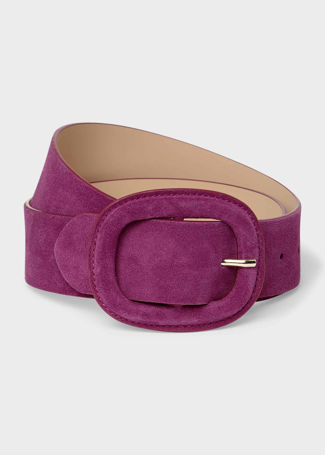 Abbie Suede Belt, Magenta, hi-res