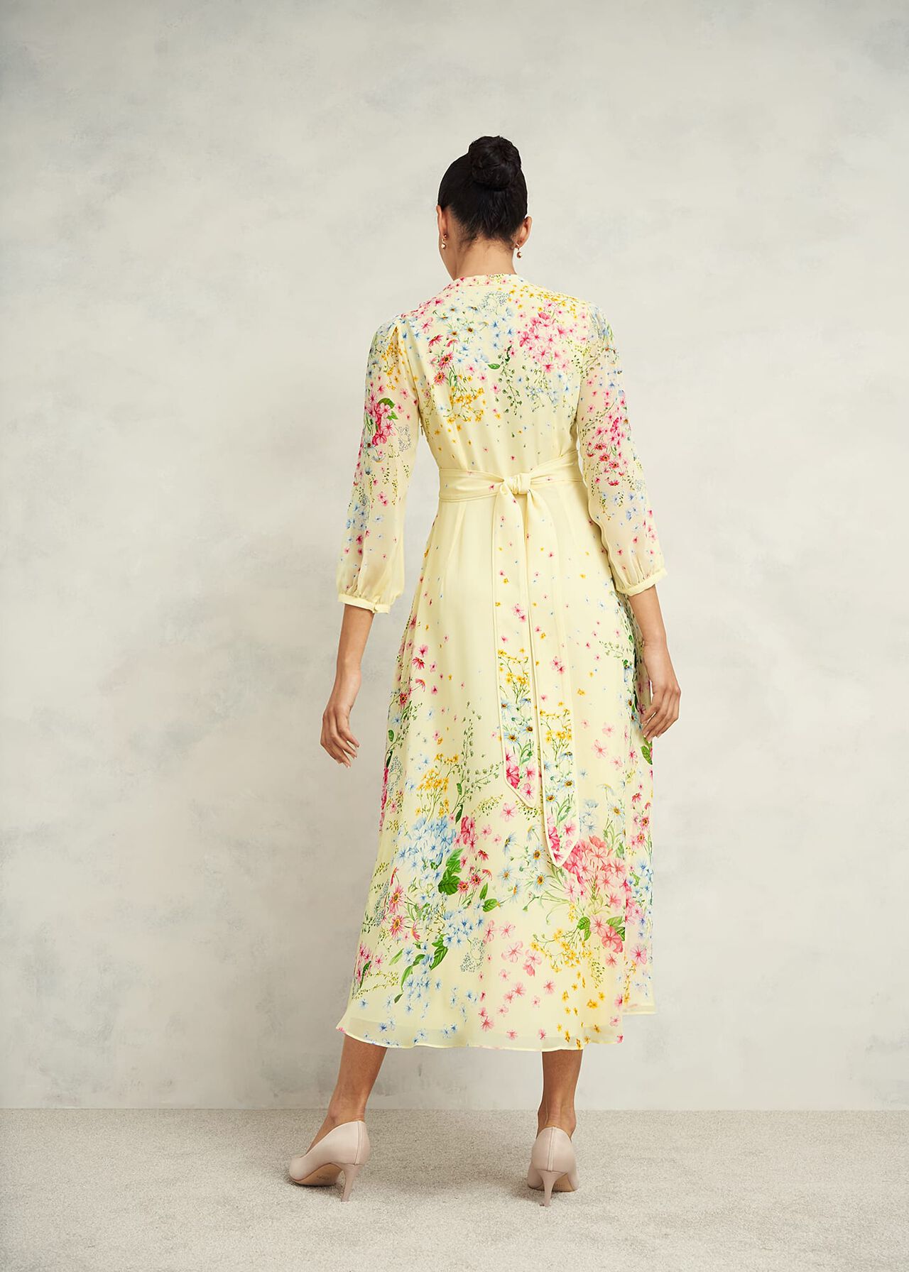 Emma Silk Dress, Yellow Multi, hi-res