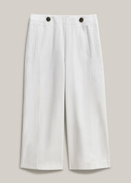 Petite Kimmi Crop Trousers, White, hi-res