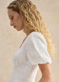Clementine Cotton Embroidery Dress, White, hi-res