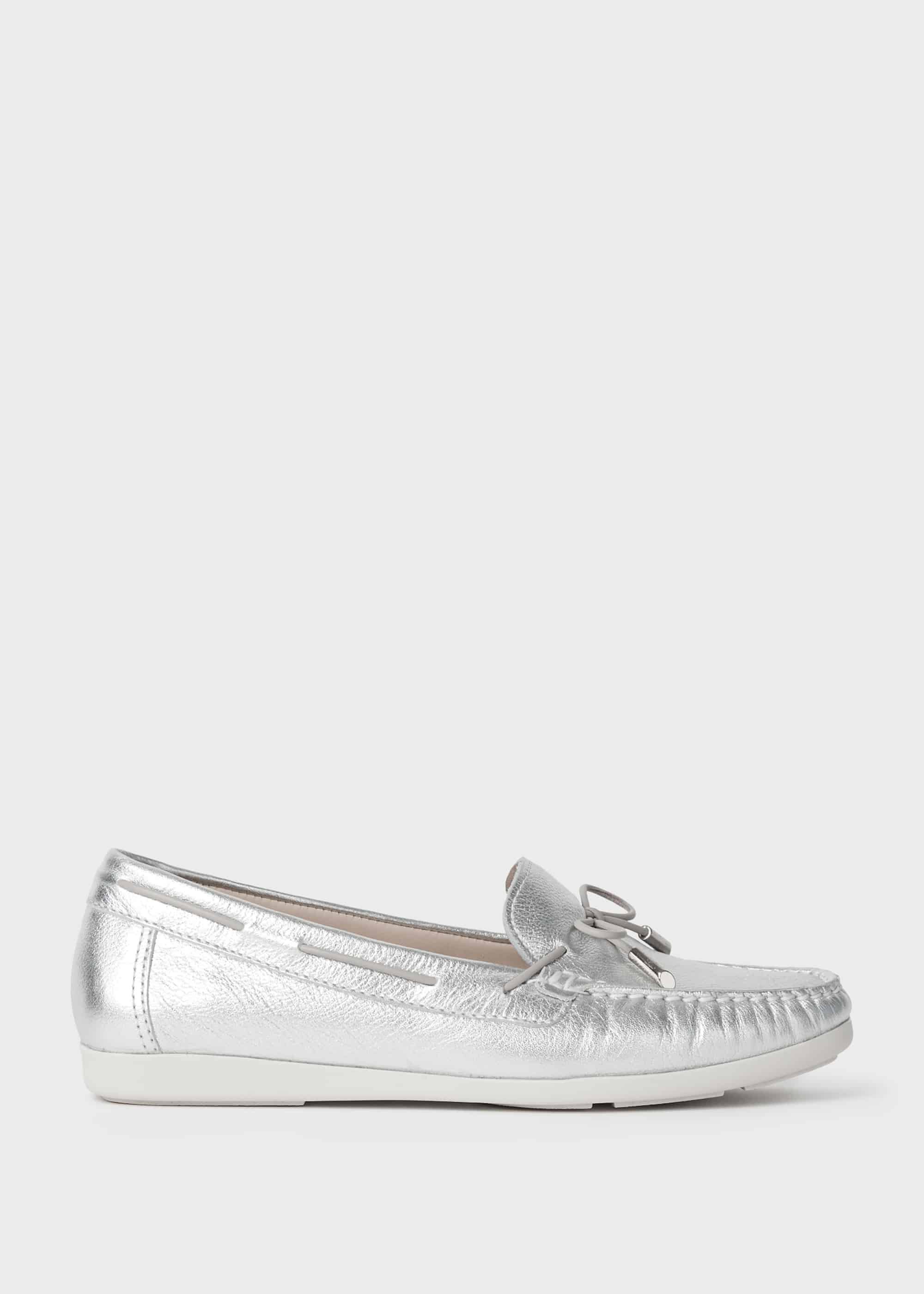 metallic moccasins