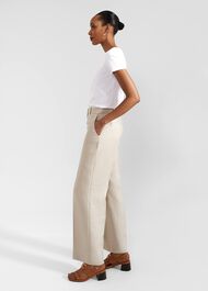 Roberta Wide Linen Pants, Neutral, hi-res
