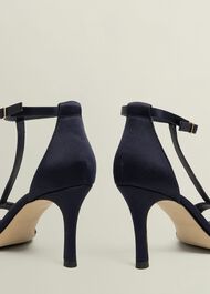 Nadia T-Bar Satin Sandals, Midnight, hi-res