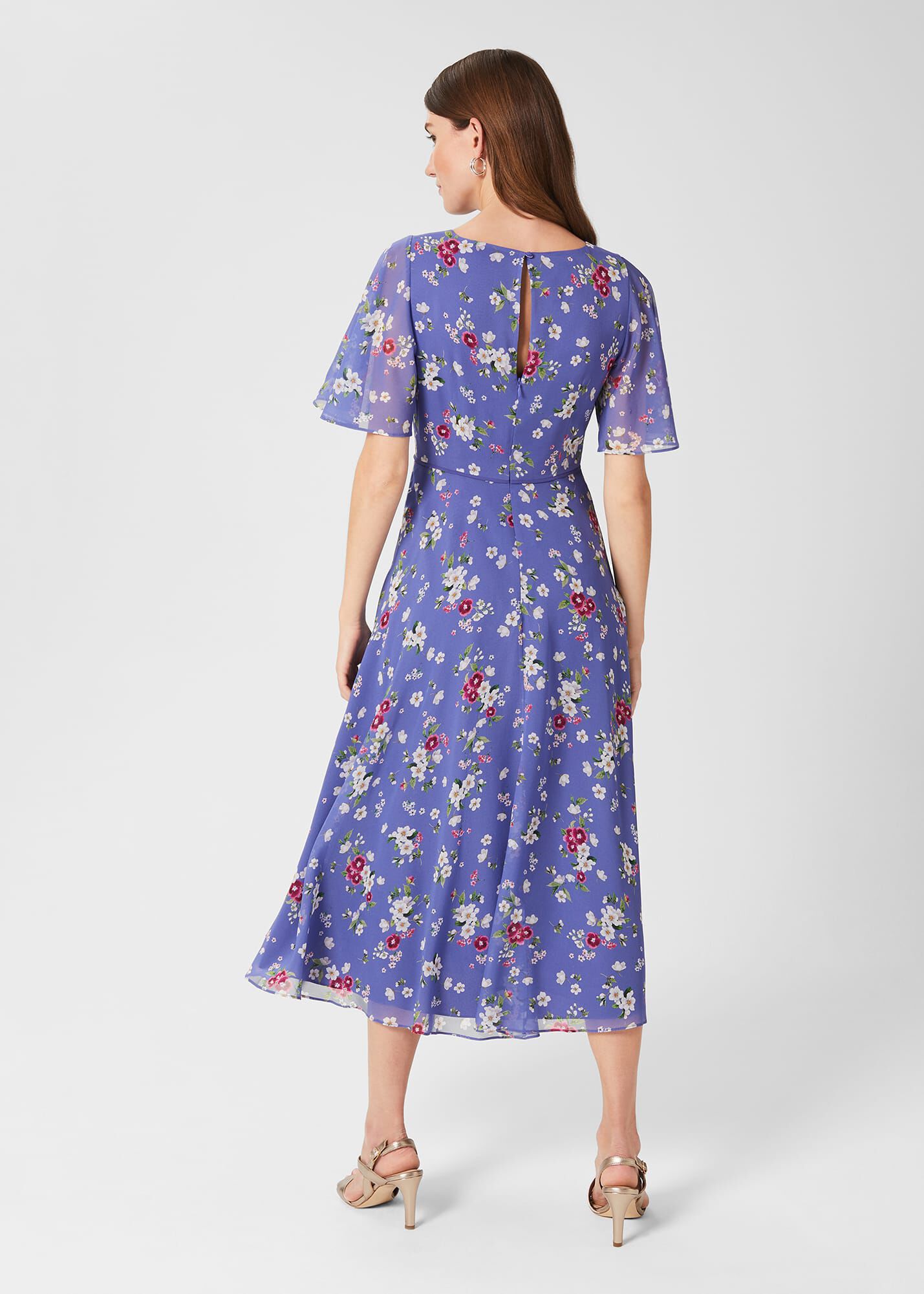 Oasis bloom midi dress shop multi blue