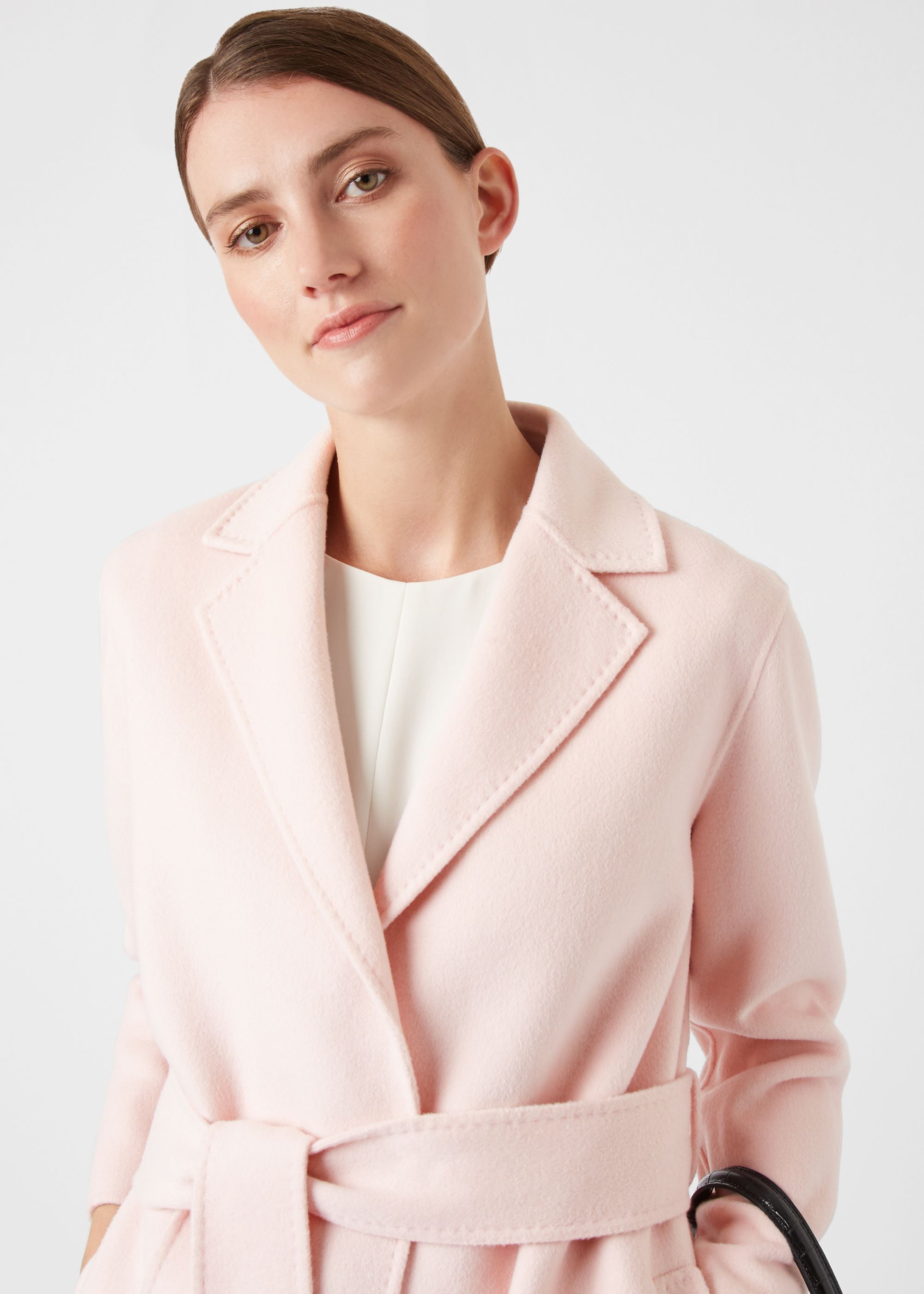 pale pink wool coat