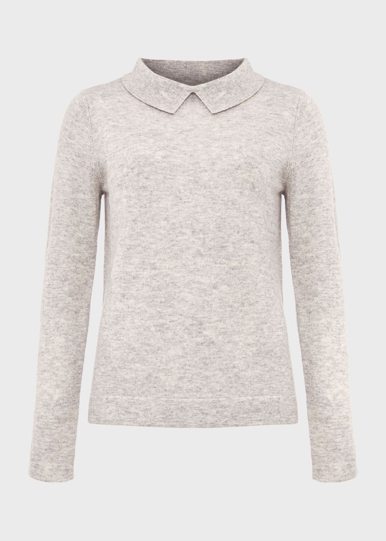 Priya Wool Cashmere Jumper, Pale Grey Marl, hi-res