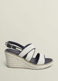 Lucie Canvas Leather Espadrilles, Natural Navy, hi-res