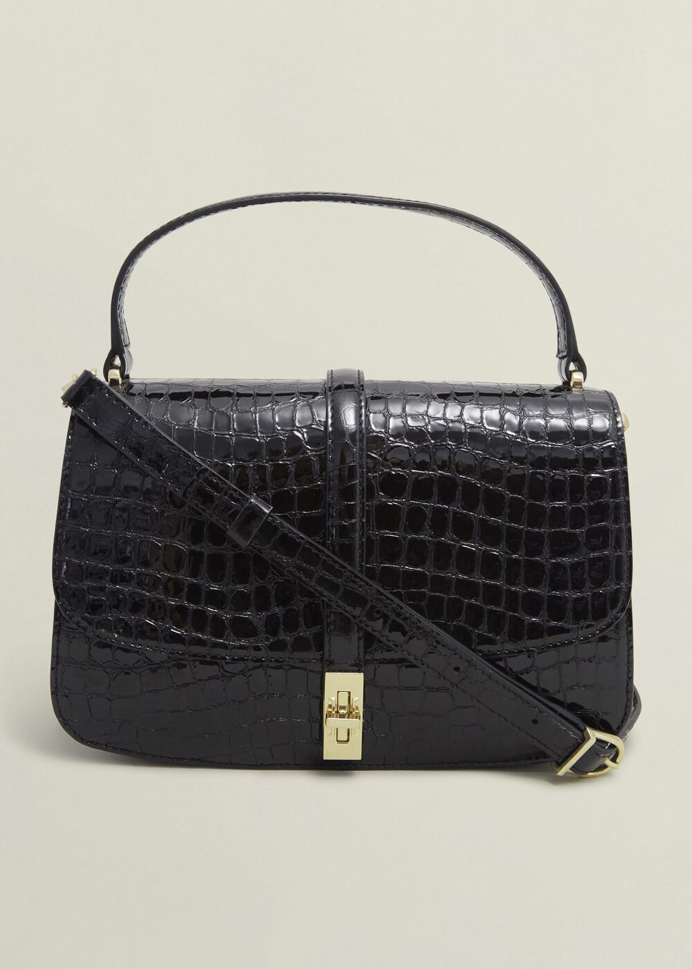 Larissa Leather Crossbody Bag, Black, hi-res