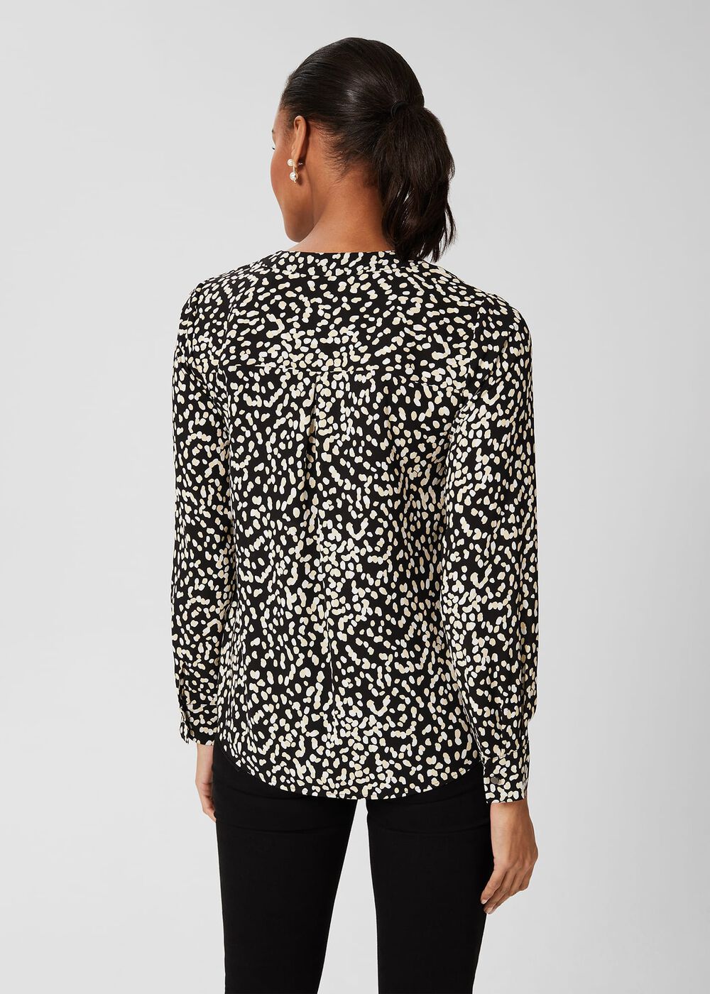Nelle V Neck Blouse, Black Multi, hi-res