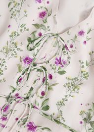 Petite Fay Silk Bow Detail Dress, Pink Multi, hi-res
