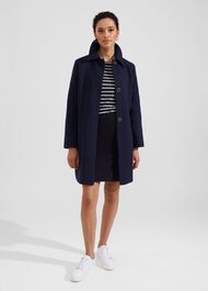 Milena Coat with Cotton, Navy, hi-res