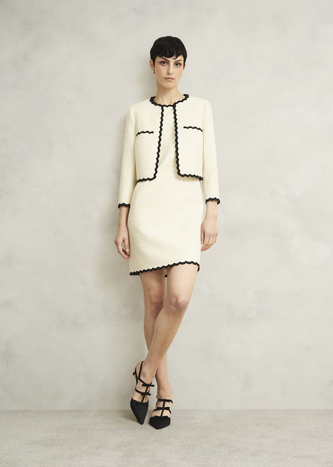 Laskett Boucle Mini Dress, Buttercream, hi-res