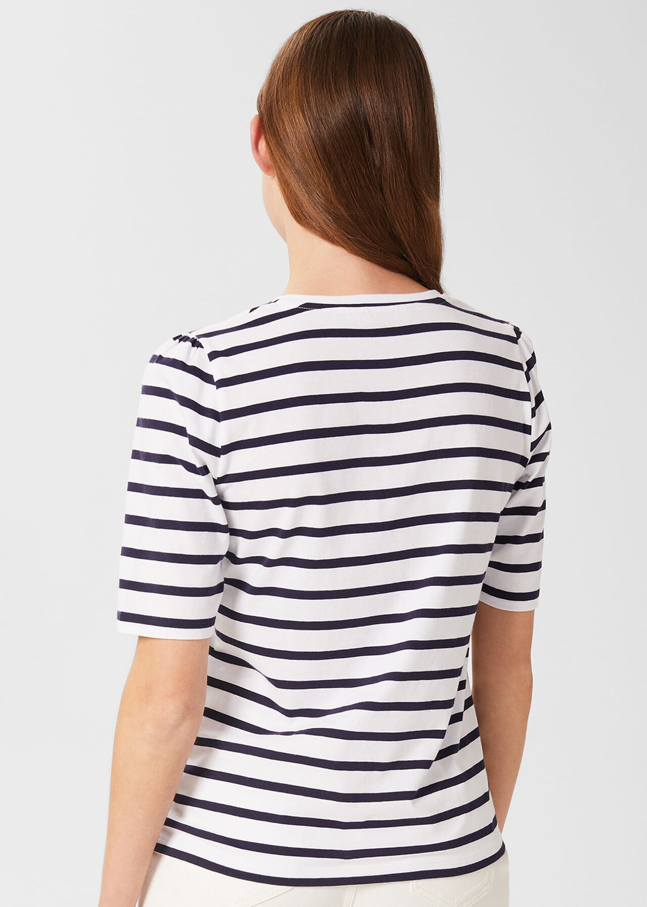 Eva Striped T-Shirt, White Dark Navy, hi-res