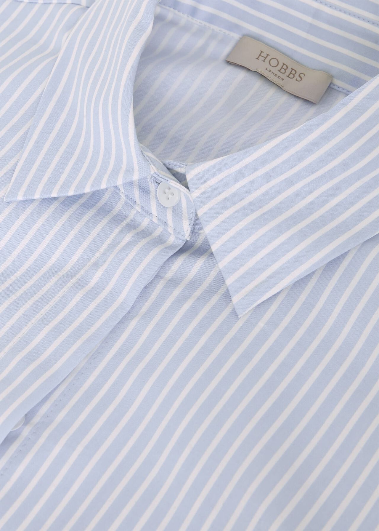 Victoria Cotton Blend Shirt, Pale Blue White, hi-res