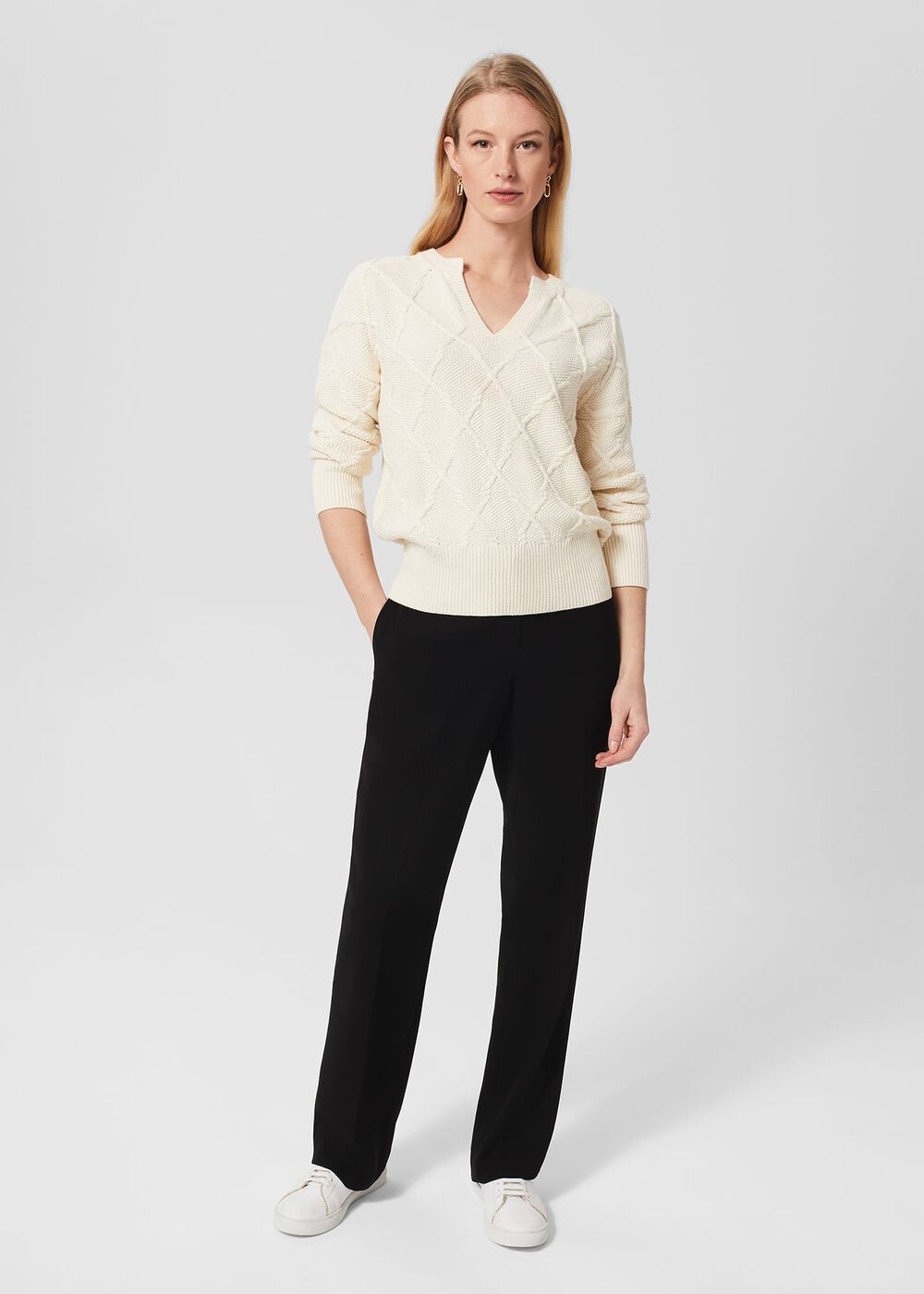 Mel Straight Trousers, Black, hi-res