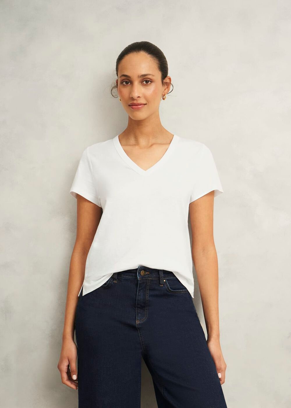 Arianna Cotton Slub T-Shirt, White, hi-res