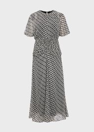 Tegan Silk Dress, Ivory Multi, hi-res