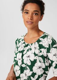 Viola Printed Top, Forest Green, hi-res