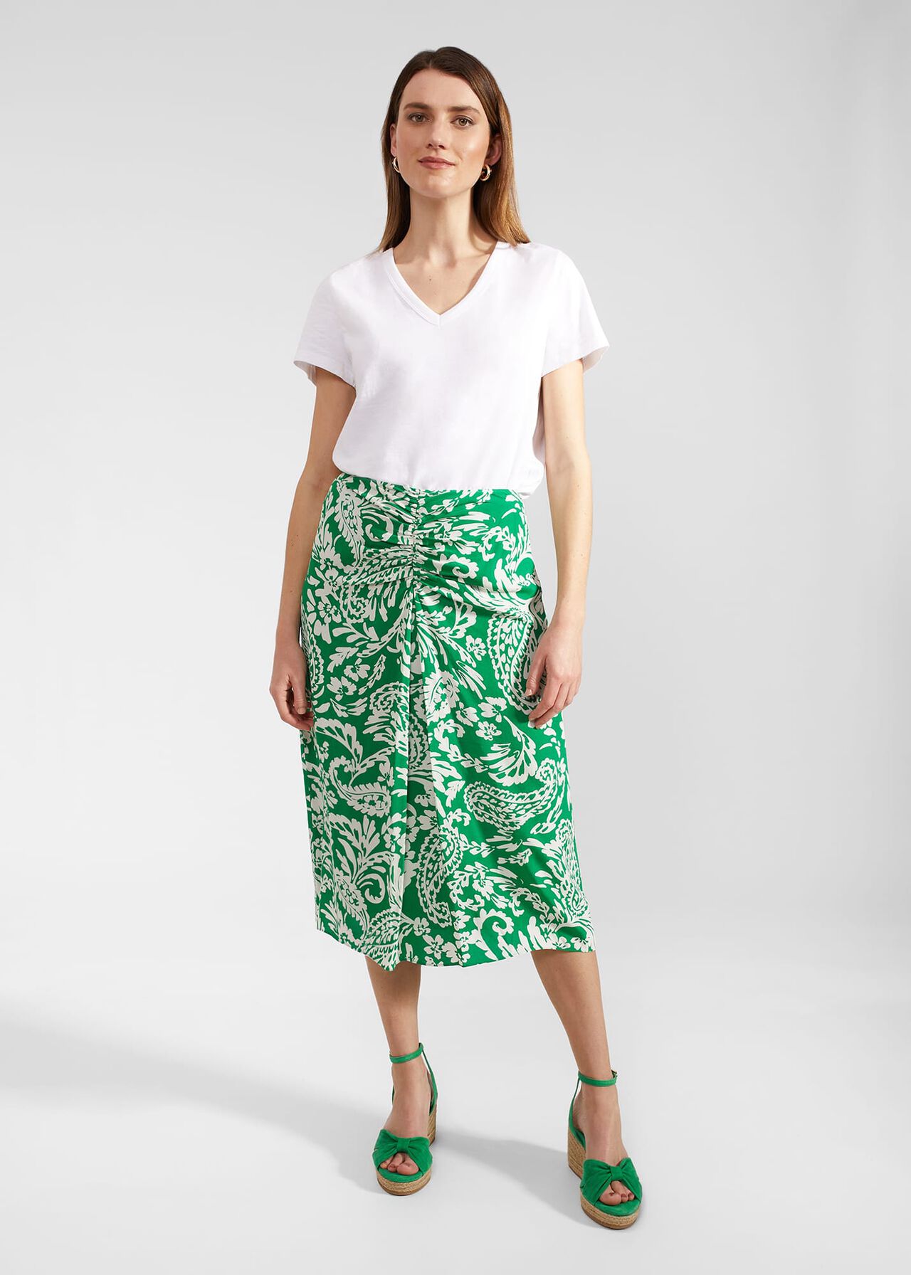 Cassidy Skirt, Green Ivory, hi-res