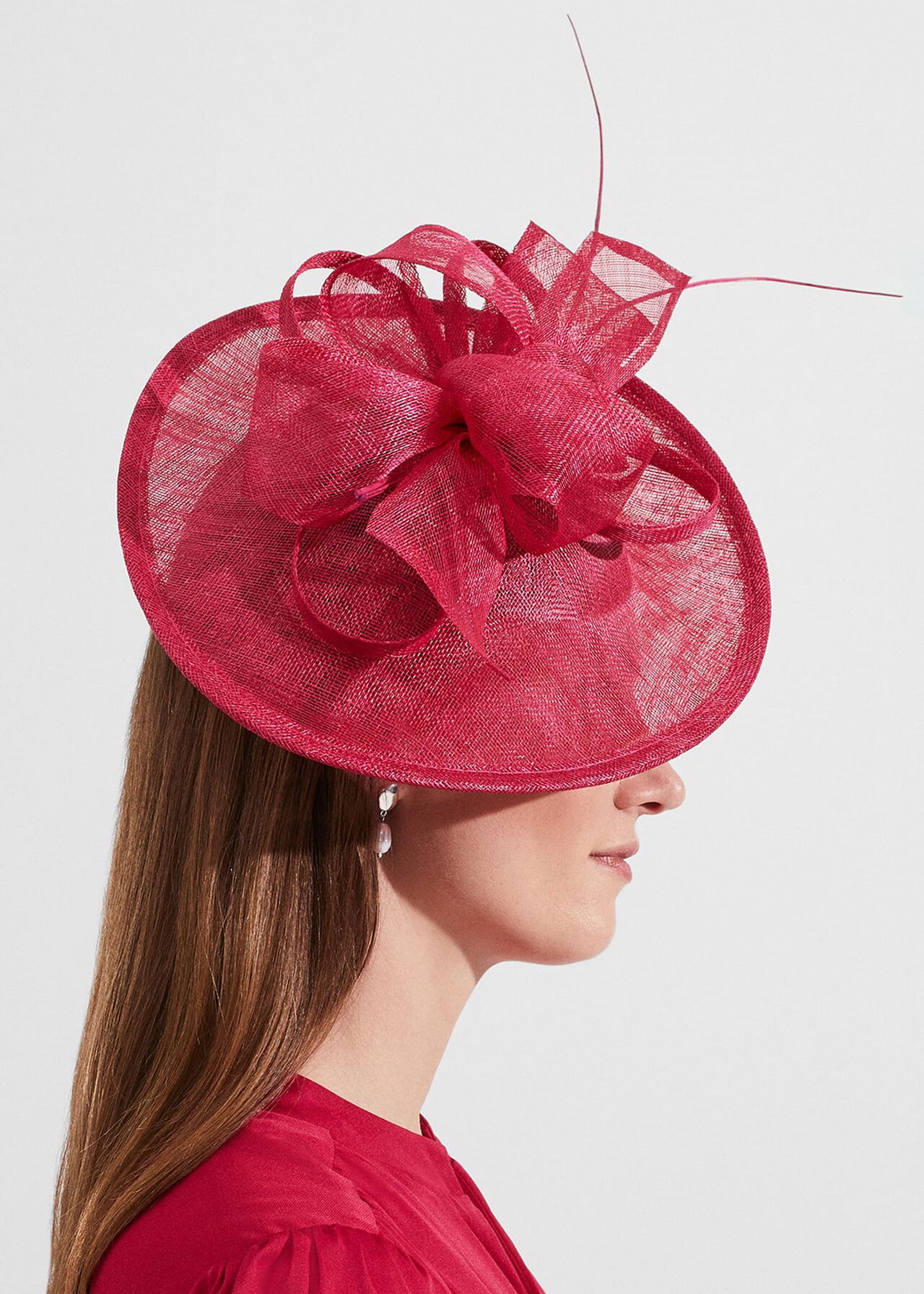 Chloe Fascinator, Jam Pink, hi-res