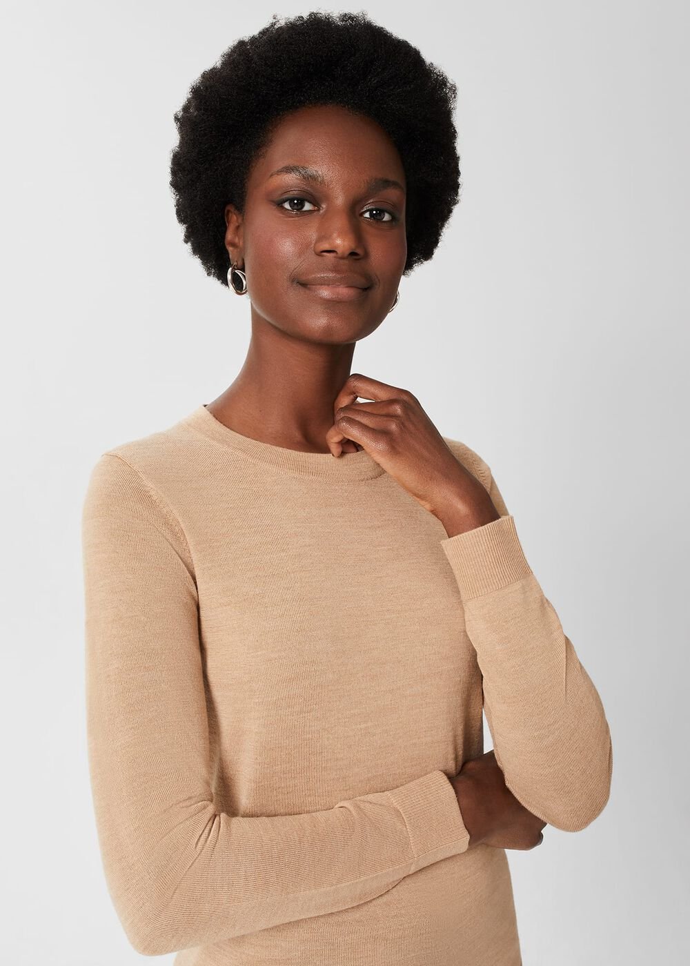 Penny Merino Wool Jumper, Camel, hi-res