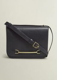 Keighley Leather Cross Body Bag, Navy, hi-res