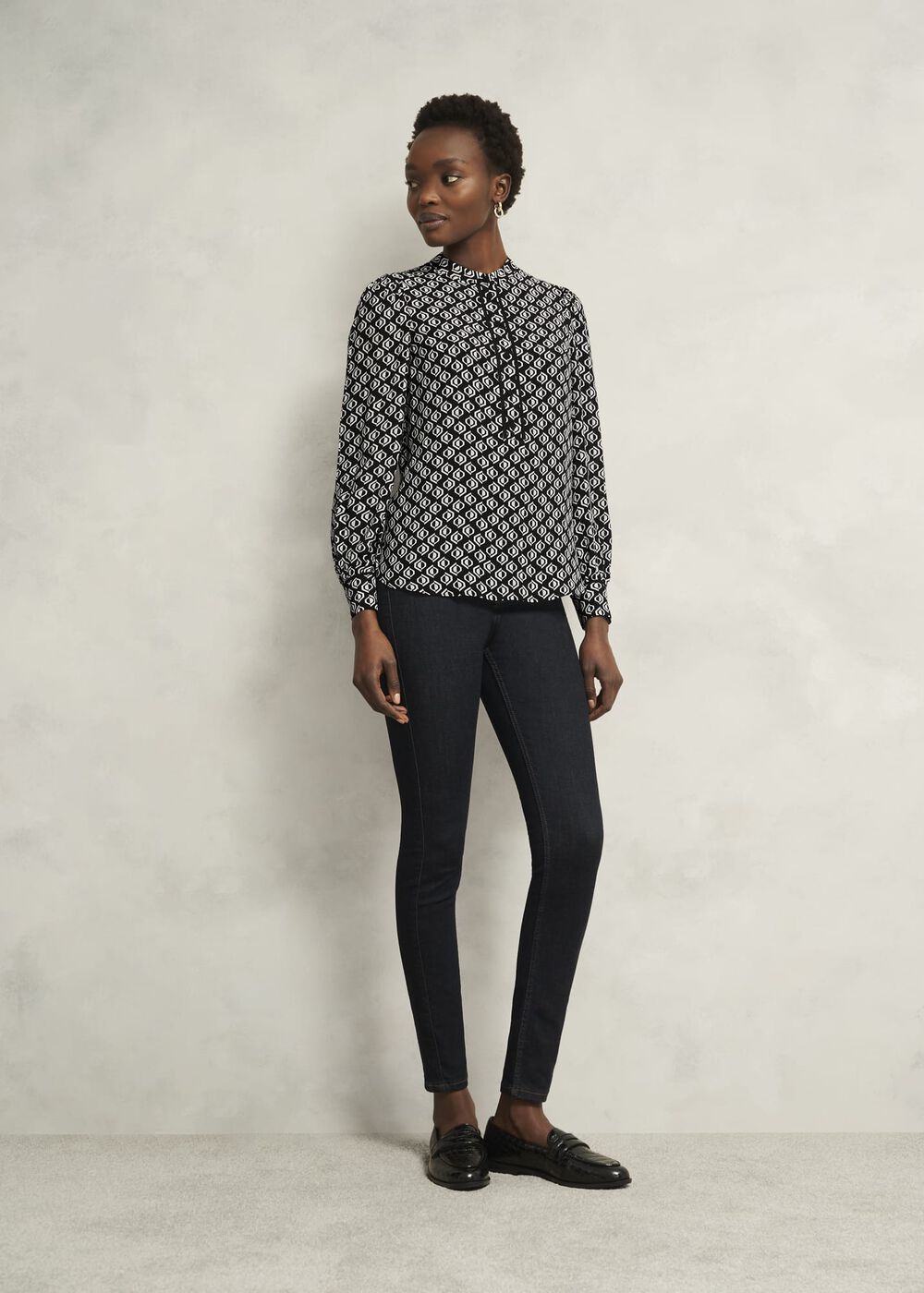 Alba Blouse, Black Cream, hi-res