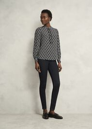 Alba Blouse, Black Cream, hi-res