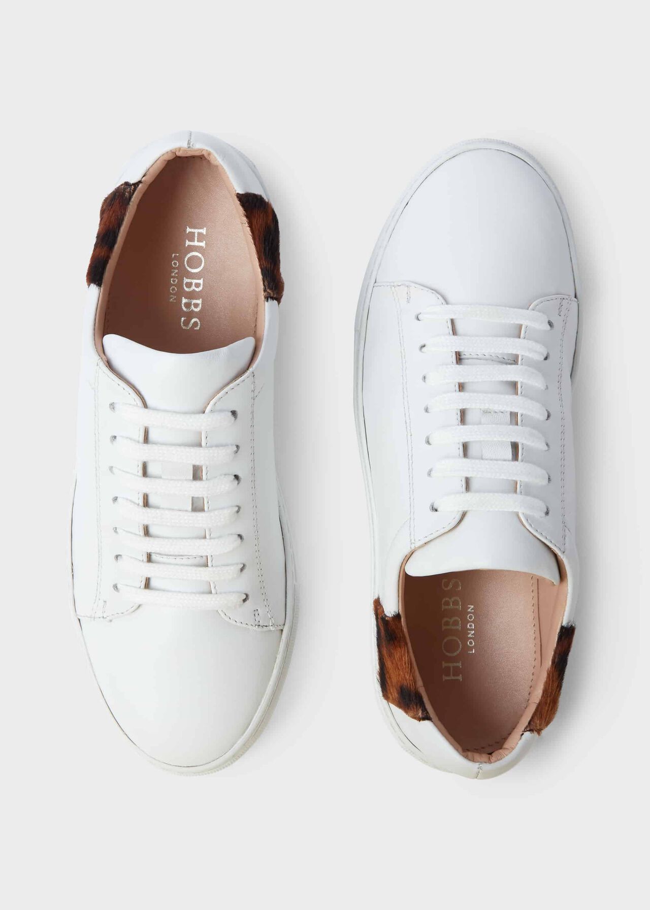 Nina Leather Trainers, Leopard, hi-res