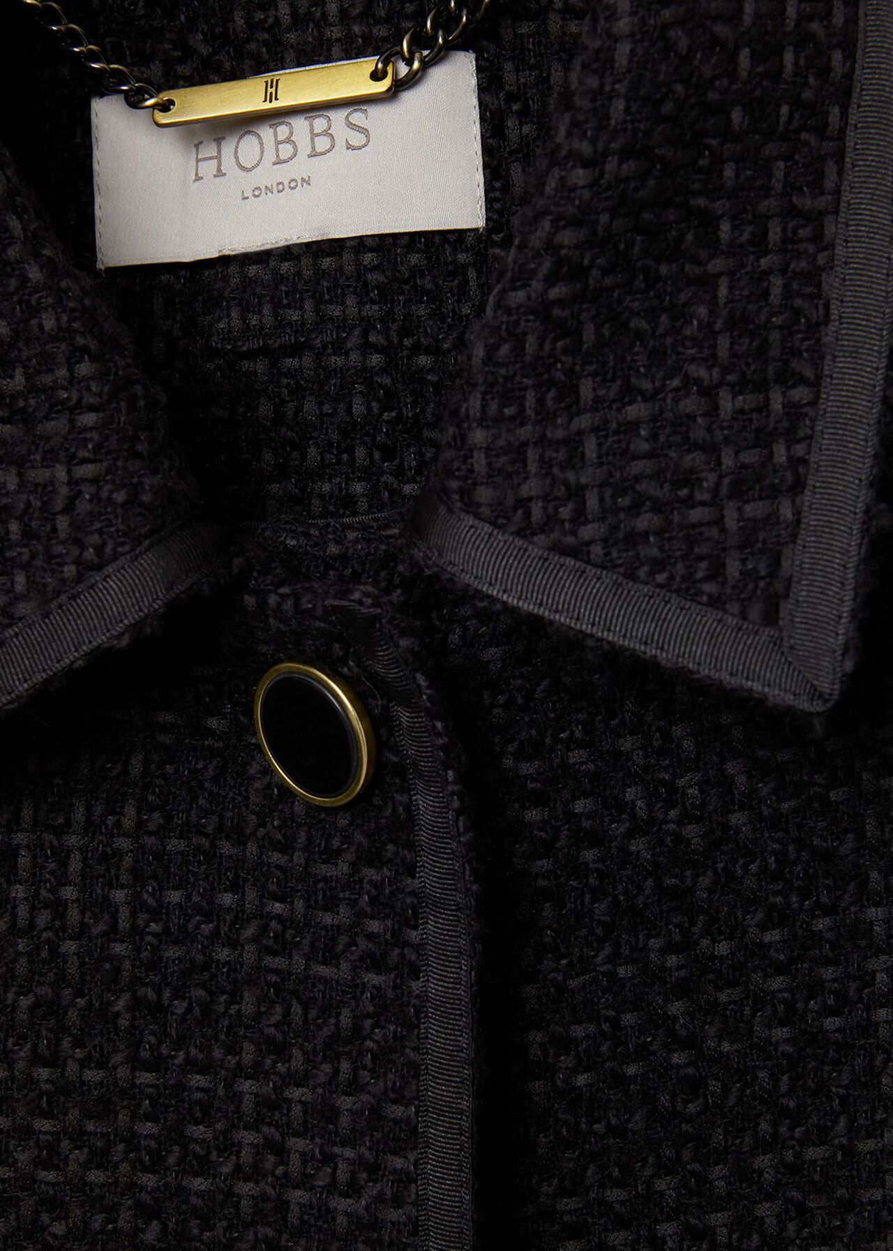 Elaine Tweed Coat, Black, hi-res