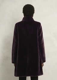 Tarini Faux Fur Coat, Wine, hi-res