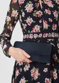 Evesham Suede Clutch Bag, Navy, hi-res