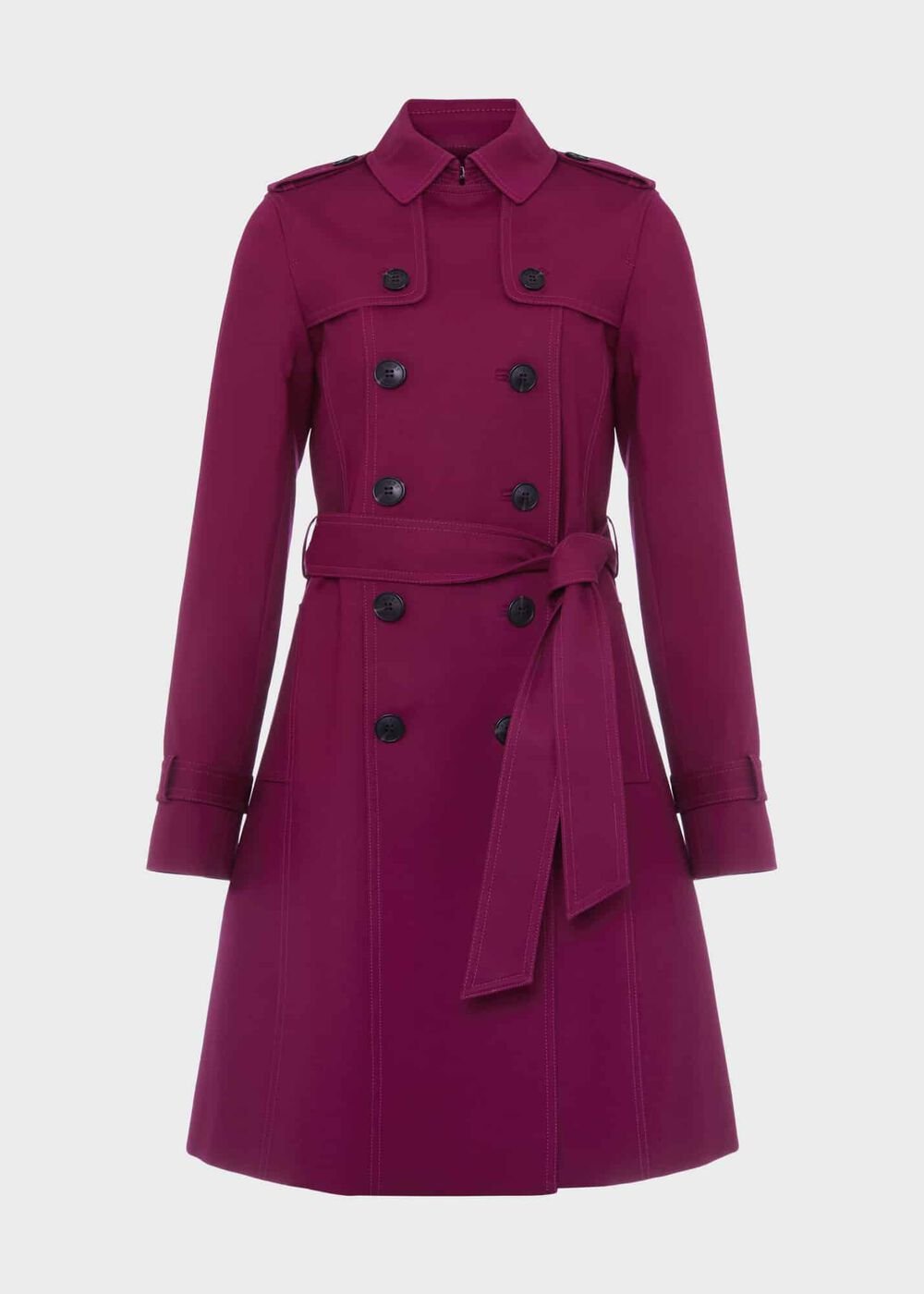 Petite Saskia Trench, Warm Plum, hi-res