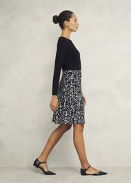 Gill Knitted Dress, Black Ivory, hi-res