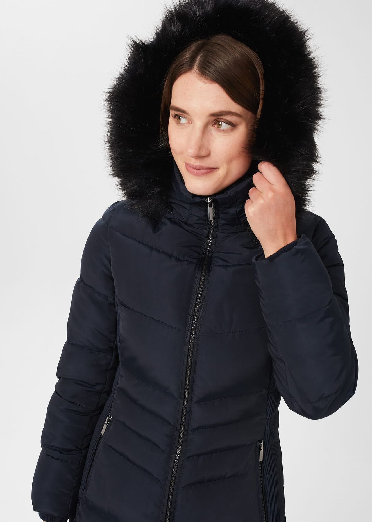 Tali Puffer With Hood, Navy, hi-res