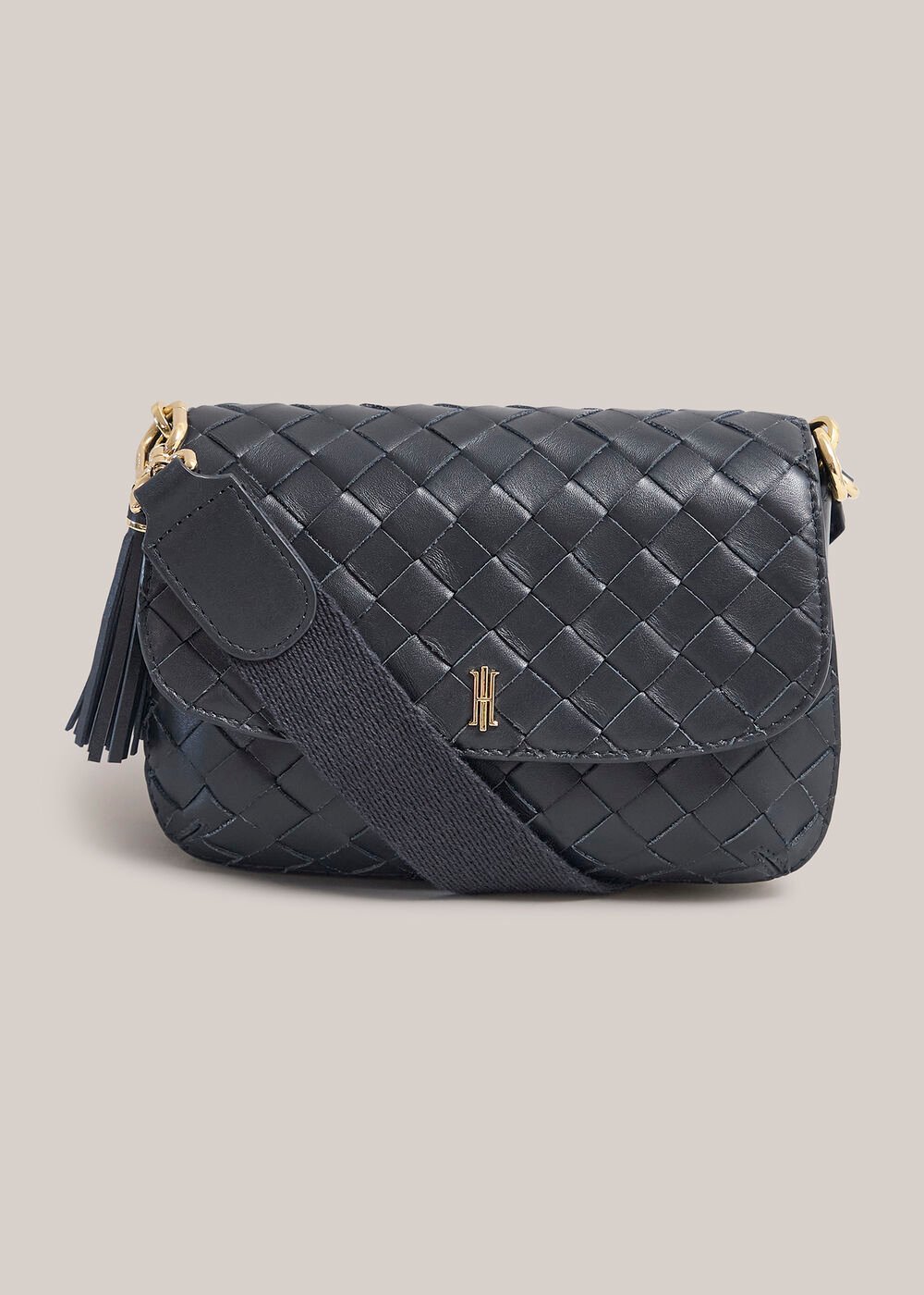 Berwick Woven Leather Crosbody Bag, Hobbs Navy, hi-res