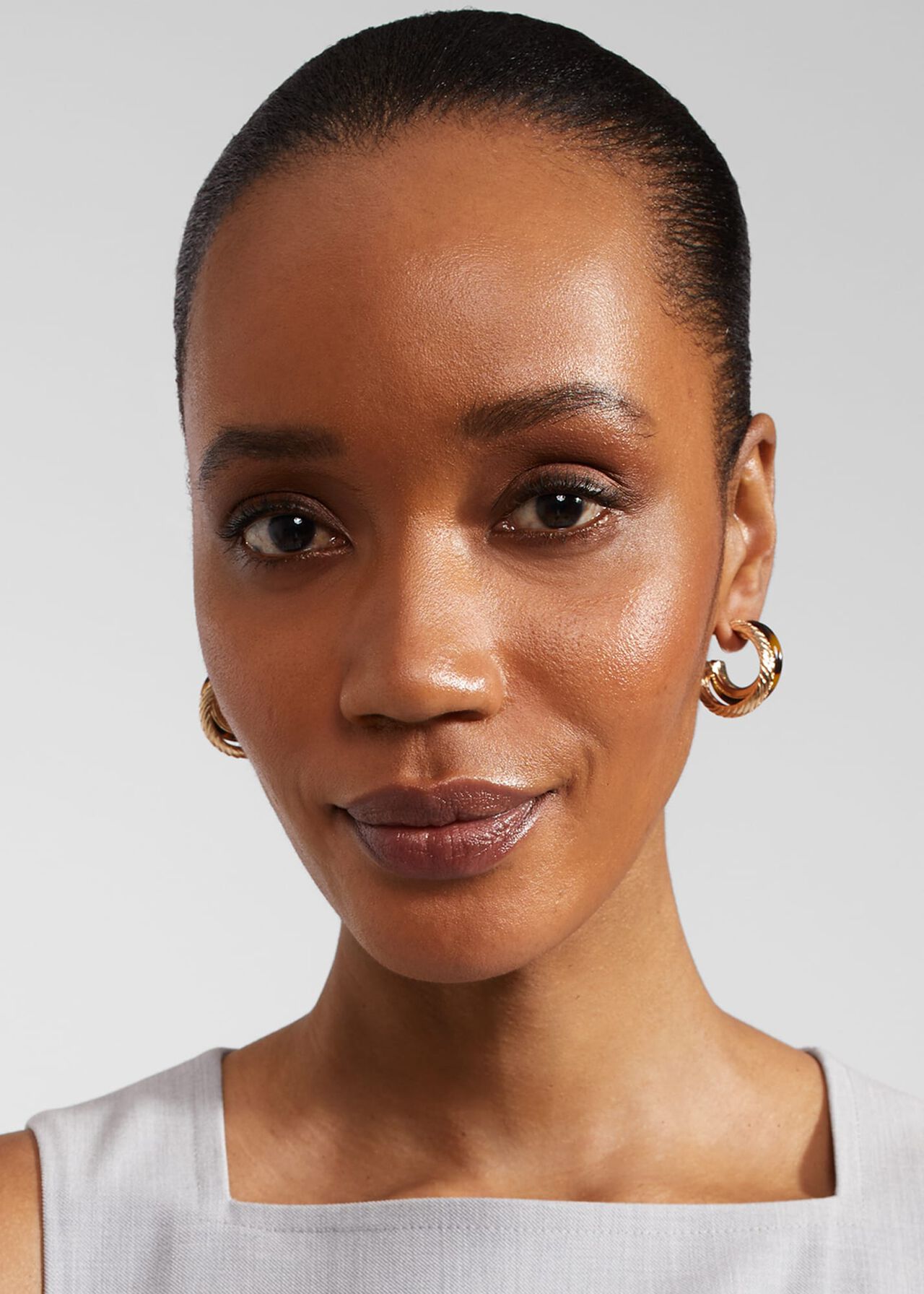 Vanessa Hoop Earrings, Gold, hi-res