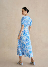 Petite Libby Cotton Paisley Dress, Blue Multi, hi-res