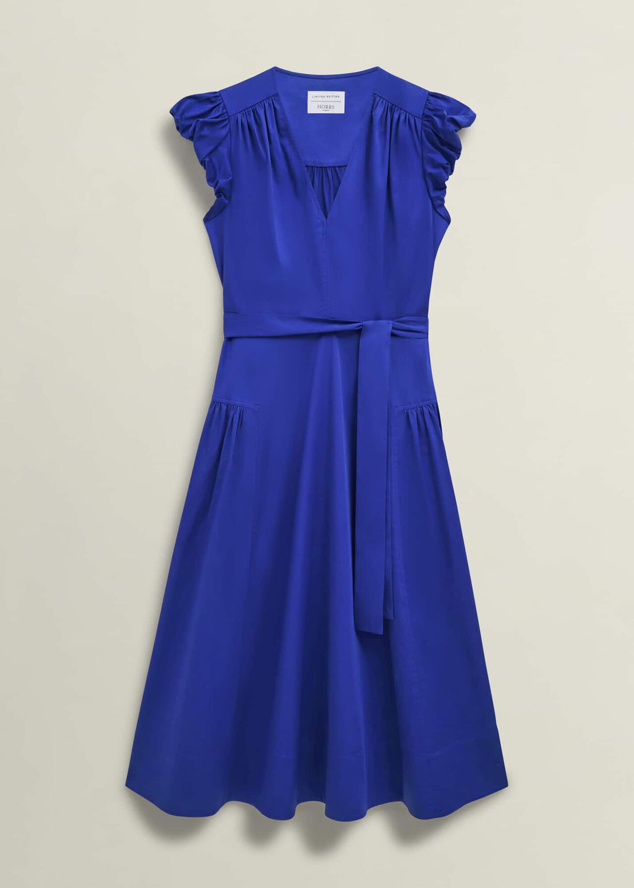 Kinder Cotton Blend Midi Dress, Clematis Blue, hi-res