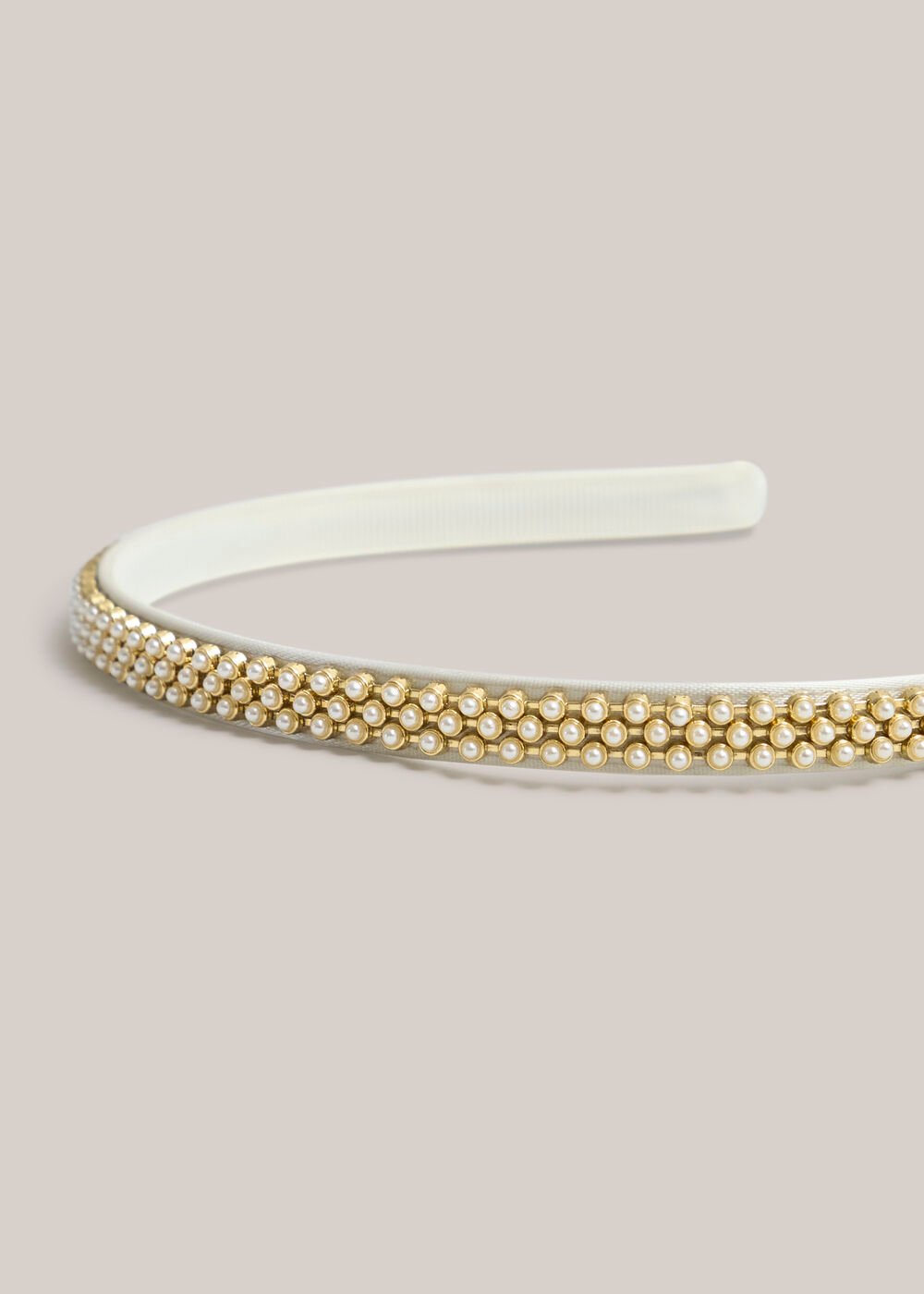 Nora Pearl Headband, Ivory Pearl, hi-res